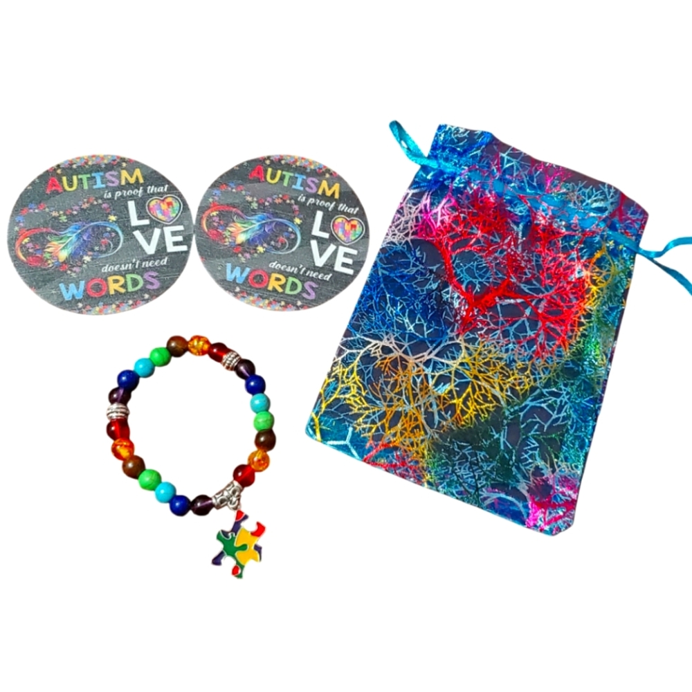 🧩🧡Autism Braclet & Coaster Bundle